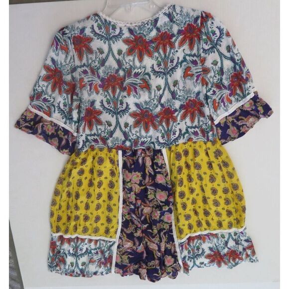 Anthropologie Women's Sz S Purple Patchwork Trapeze Paisley Floral Liika Dress - Picture 9 of 13